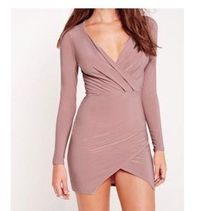 Missguided Mauve Long Sleeve Dress